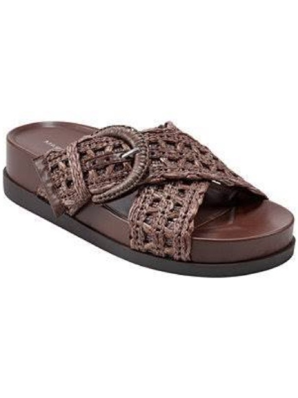 Marc Fisher Welti Woven Slip-On Flat Footbed Sandals - women’s size 8.5